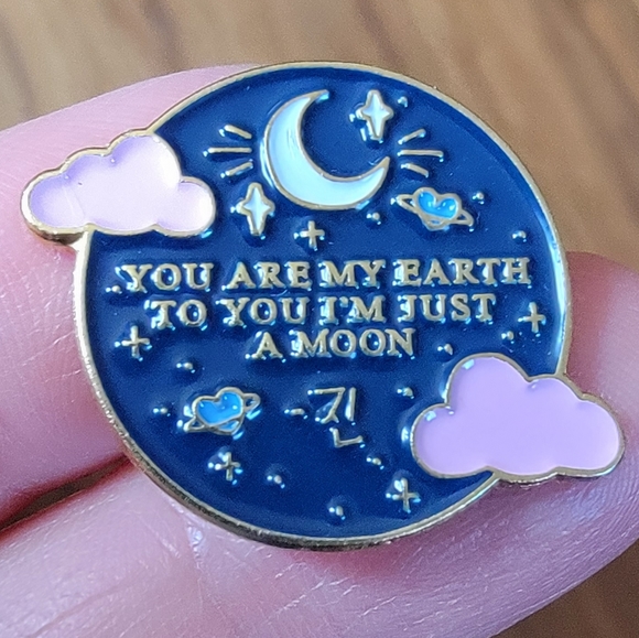 *2 for $13* "You're My Earth To You I'm Just a Moon" BTS Moon Song Lyrics Pin - Picture 6 of 6
